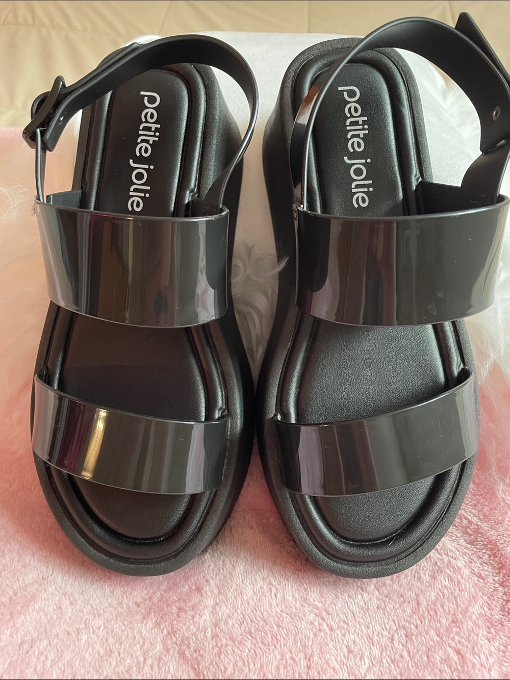 🖤 Petite Jolie Black Platform Jelly Sandals size 8 - Picture 10 of 13